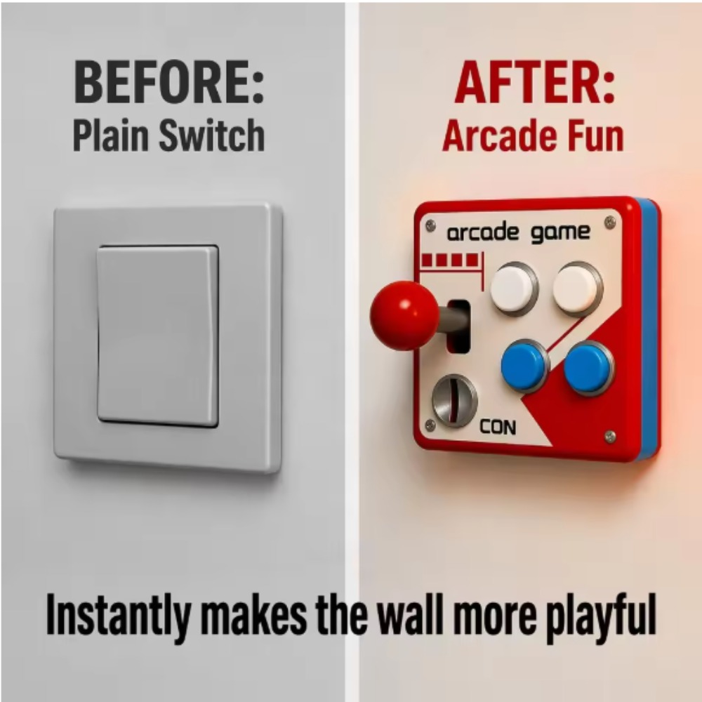 Retro Gaming Gifts - Retro Arcade Joystick Switch Plate Cover,