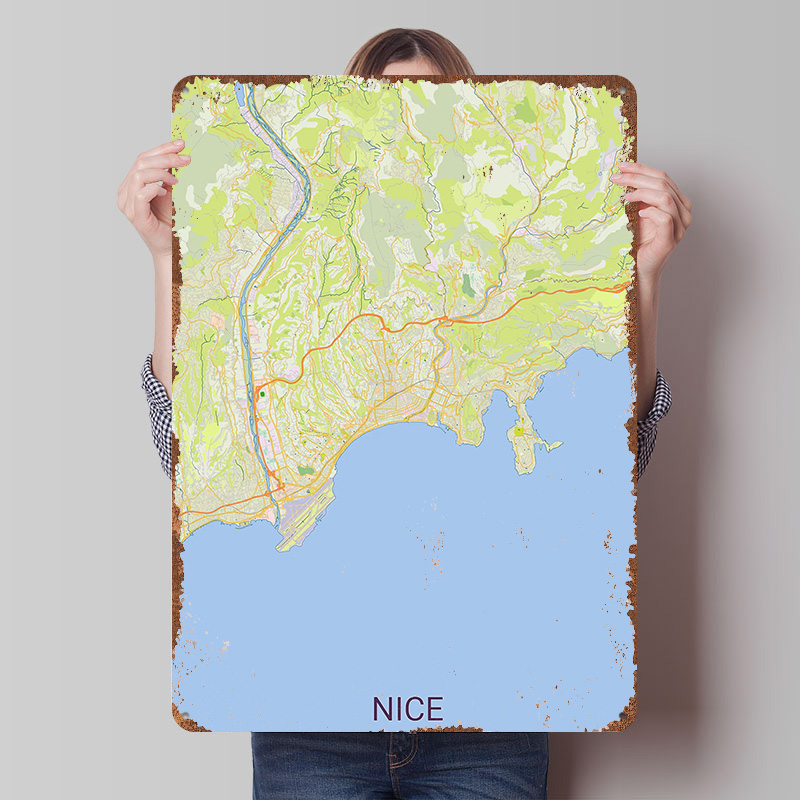 Map of Nice France Printed Pos - đánh giá và giá Retro Gaming France