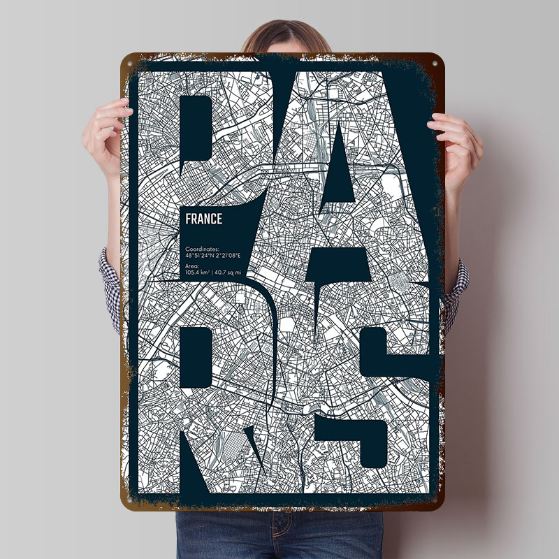 Paris France Map Typography Pr - đánh giá và giá Retro Gaming France