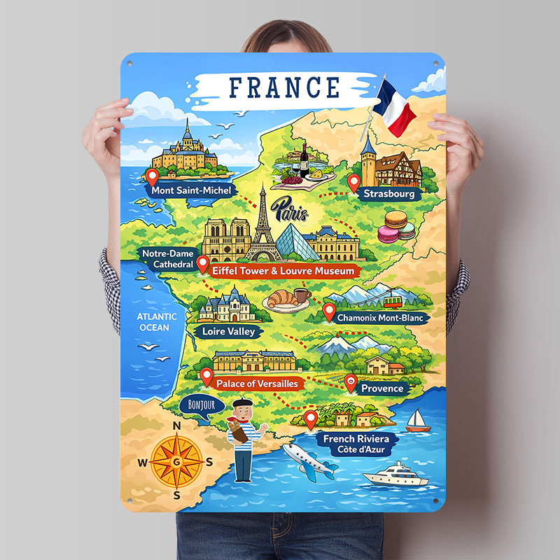 France Travel Map Cartoon Meta - đánh giá và giá Retro Gaming France
